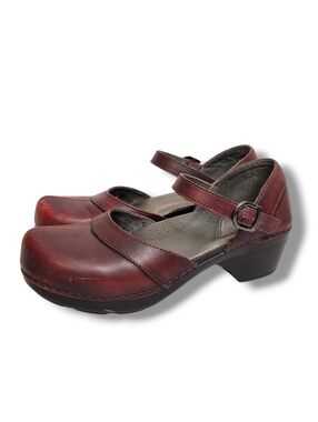 Dansko Sally Mary Jane Leather Clogs Size EU 38 US 7.5